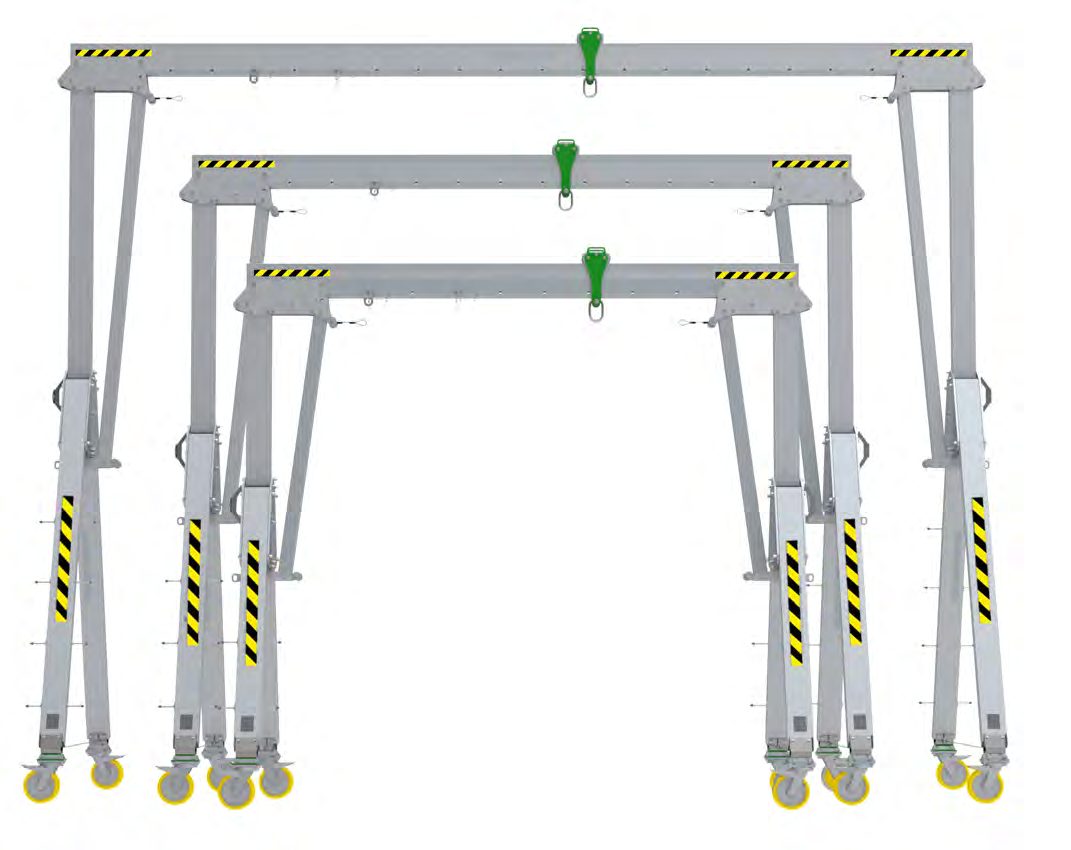 Gru a portale in alluminio serie pesante 5.000 kg (HSB)