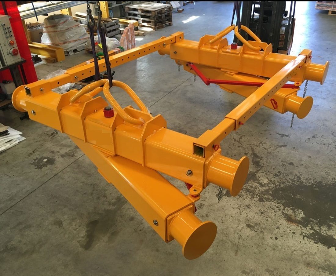 Telescopic boat-hauling lifting beam, all axes, 20+20 t capacity