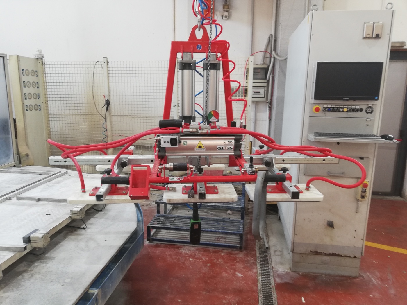 Ventosa per marmo con ribaltamento pneumatico da 250 kg